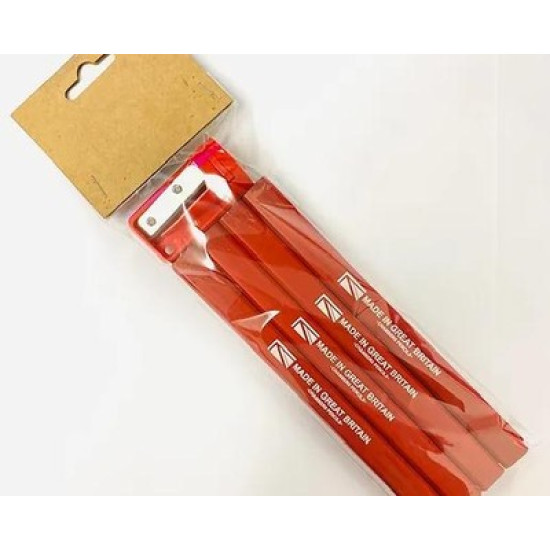 Trade Pack of Carpenter Pencils in Red with Sharpener