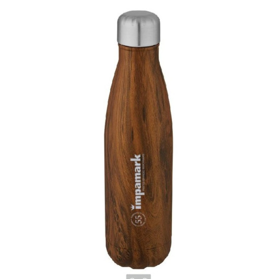 Cove 500 ml vacuum insulated stainless steel bottle with wood print