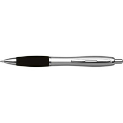 Plastic ballpen, silver barrel