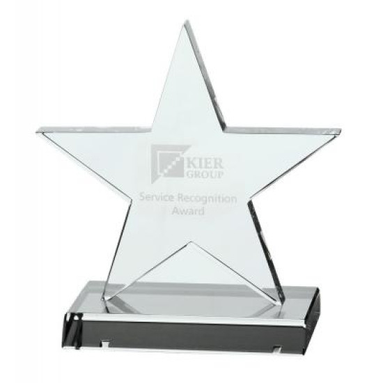 Optical Crystal 5 Pointed Star on Base Award