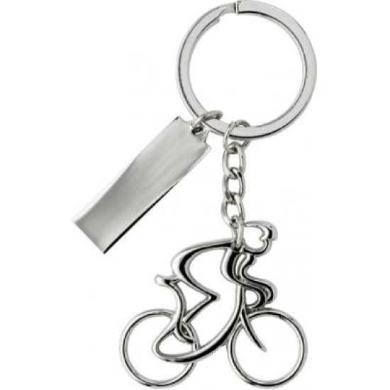 Nickel plated keychain.