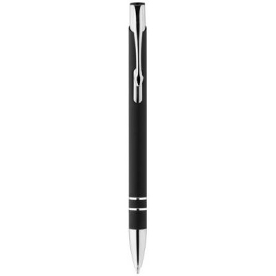 Corky ballpoint pen with rubber-coated exterior