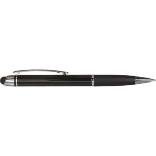 Shiny ballpen with matching coloured rubber grip