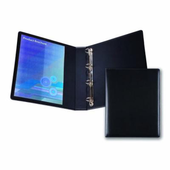 Black Belluno PU A4 Economy Ring Binder