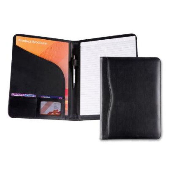 Black Balmoral Leather A4 Conference Folder