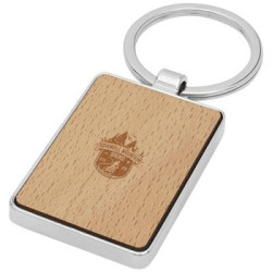 Mauro beech wood rectangular keychain