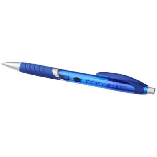 Turbo translucent ballpoint pen with rubber grip