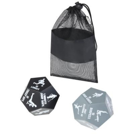 Simmons 2-piece fitness dice game set in recycled PET pouch