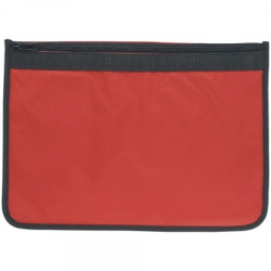 Nylon Document Wallet - Red / Black Edging