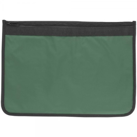 Nylon Document Wallets - Green / Black Edging