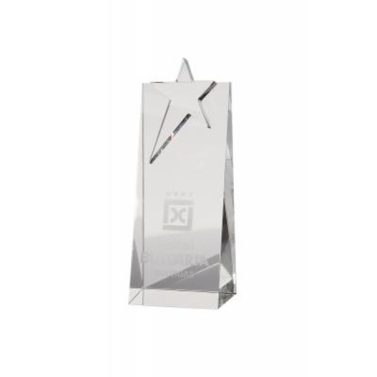 18cm Optical Crystal Star Rectangle Award