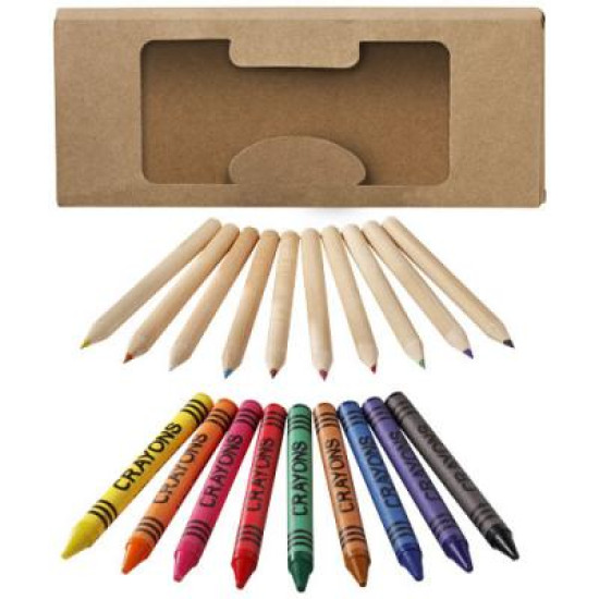 19 piece pencil and crayon set