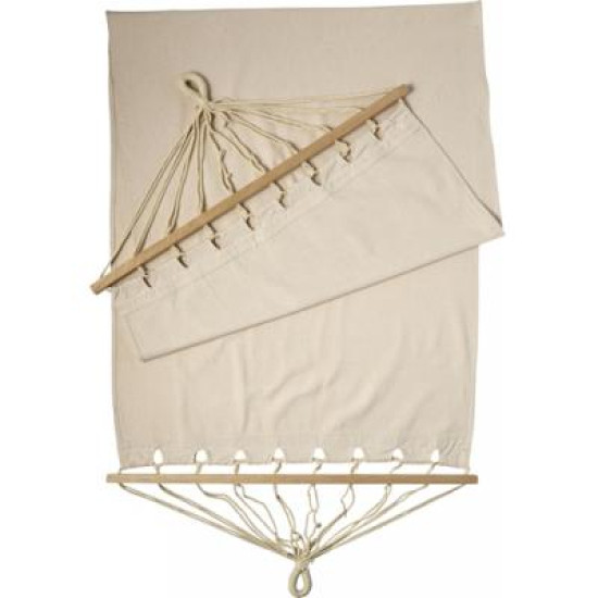 Polyster canvas hammock with wooden rims