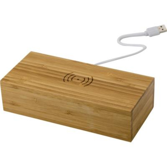 Bamboo wireless charger and clock