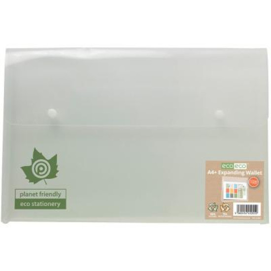 Eco-Eco A4+ 95% Recycled Clear Expanding 2 Stud Wallet