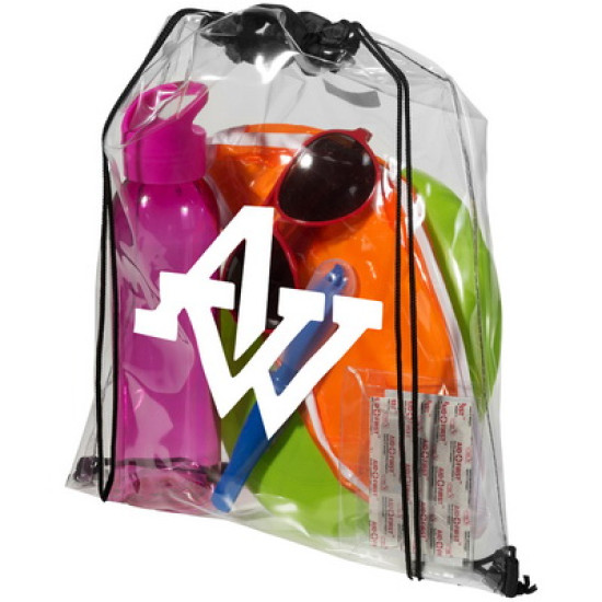 Lancaster transparent drawstring backpack