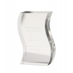 15cm Optical Crystal Freestanding Wave Award