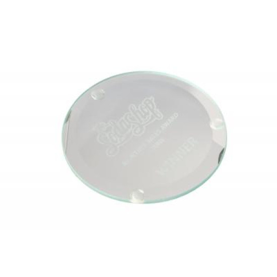 10cm Jade Glass Round Coaster