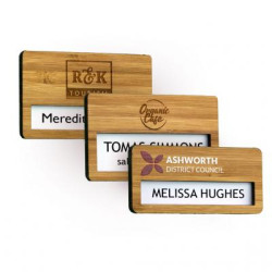 Bamboo Faced Reusable Name Window Badges