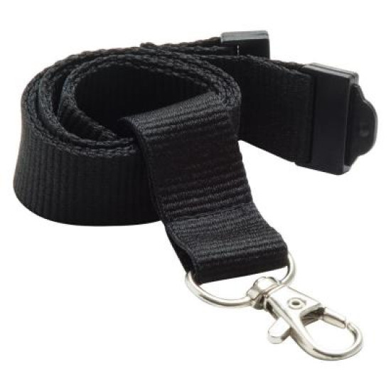 20mm Flat Recycled PET Lanyard in Black (UK Stock)