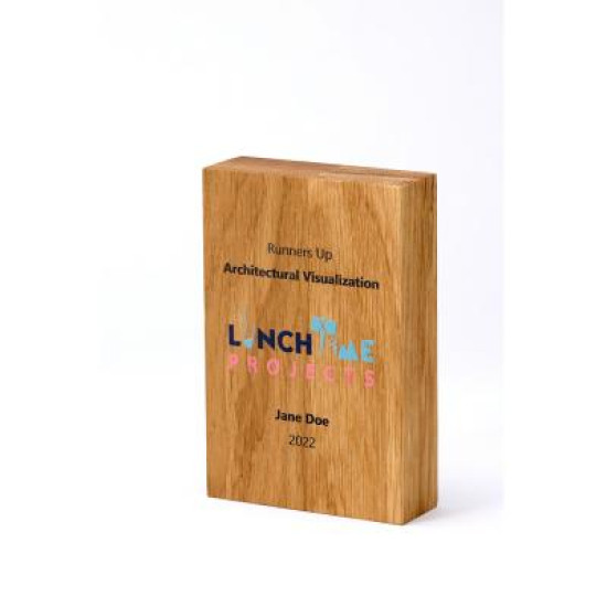 15cm x 10cm x 3.5cm Beech Rectangle Award